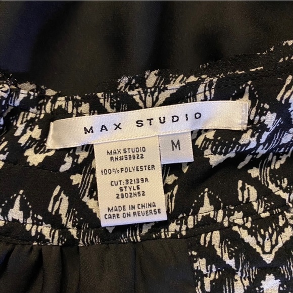 Max Studio Dress Stretch, Elastic Waist Size Medium Black/White - Picture 6 of 7